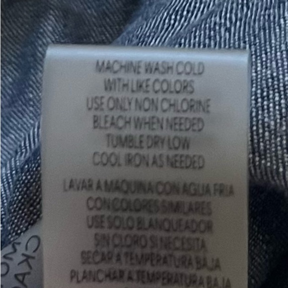 Calvin Klein Pants Chambray Blue Roll Tab Cuff Hem Drawstring Waist Size Medium - Picture 11 of 12